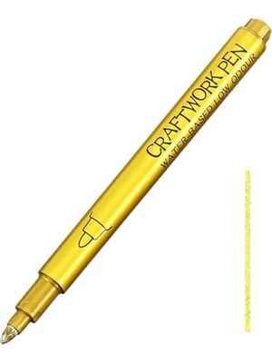 Defne Store Altın Renk Kalem Marker, Reçine Varak Kalem Gold Altın Renk, Altlık Kenarları Için