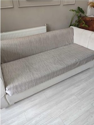 Defne Store Koltuk Örtüsü Süngerli Kaymaz Ekru 170 x 210