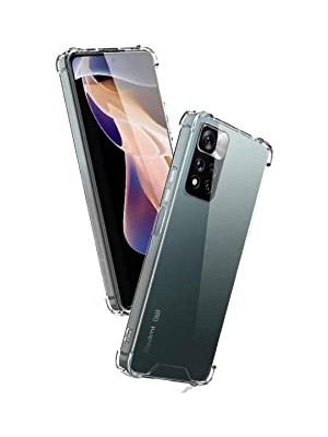 Defne Store Xiaomi Redmi Note 11 Pro ile Uyumlu ile Uyumlu Kapak Şeffaf Airbag Antishock Köşe Korumalı Silikon Kılıf