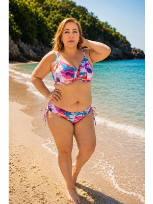 Pierre Cardin Kaplı Kesim Desenli İp Detaylı Bikini Takımı