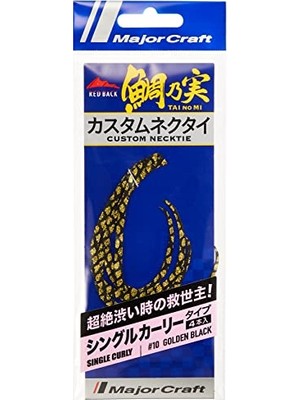 Defne Store Red Back Single Curly Tai Rubber Nectie Tmn-S #010 Golden Black