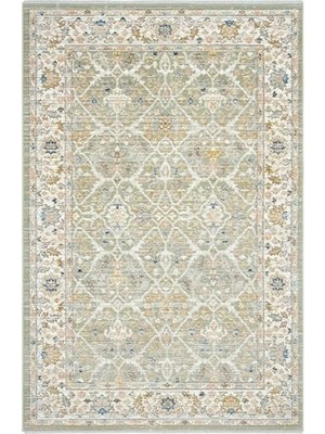 Defne Store Zaraf Mint Yeşil Halı Etnik Desen Ince Eskitme Vintage Halı Oturma Odası Salon Yazlık Halı