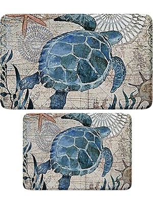 Defne Store Sevimli Tasarımlı Mikrofiber 2'li Takım Banyo Paspası, Kaymaz Taban, Makinede Yıkanabilir (40X60_50X80) 167_TKMBP