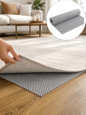 Defne Store Halı Kaydırmazı 45X125 cm Yıkanabilir Altı Kaydırmaz Halı Sabitleme Masa Örtüsü Çekmece Içi Araç Zemin, Gri, 45 x 125 cm