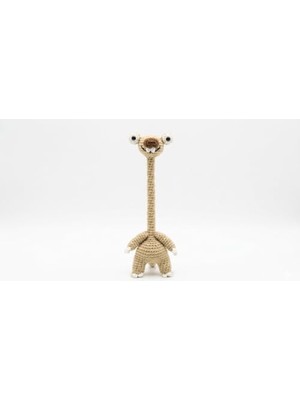 Şanal El Yapımı Amigurumi Sid Karakteri Uzun Boyunlu Çok Amaçlı Süs -%100 Pamuk Örgü Araba Dikiz Aynası Askısı, Direksiyon Aksesuarı ve Çanta Dekoru