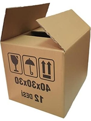 Şanal 40X30X30 cm Boyutunda 12 Desi Çift Oluklu Karton Koli, 10 Adet