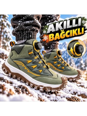 Promax Çocuk Kışlık Outdoor Akıllı Bağcıklı Haki Bot 32-37
