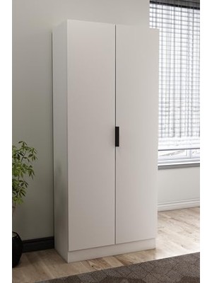 aklow akyoleticaret Dolap, Estante Çok Amaçlı Mutfak Dolabı Banyo Dolabı Kiler Dolabı 2 Kapaklı 8 Raflı Beyaz