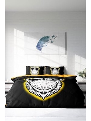 aklow akyoleticaret Çift KIŞILIK%100 Pamuk Saten Nevresim Takımı Monkey, MONOHOME61135