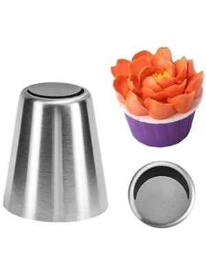 aklow akyoleticaret 31- Siliko World Paslanmaz Çelik Krema Sıkma Torbası Ucu Büyük Rus Duyu; 1 Adet+4 Adet Sıkma Torbası, Metal