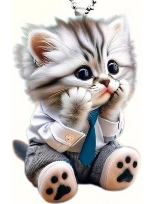 Şanal Sevimli Kedi Temalı Anahtarlık ve Araç Ayna Süsü