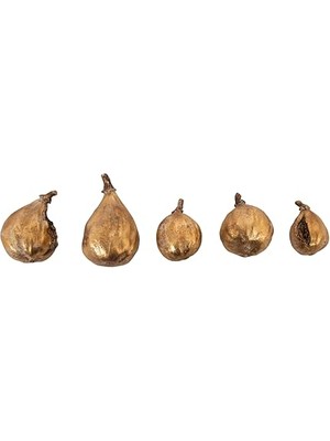 aklow akyoleticaret Altın Kaplamalı Reçine Incir Figürleri, 5 Parçalı Set