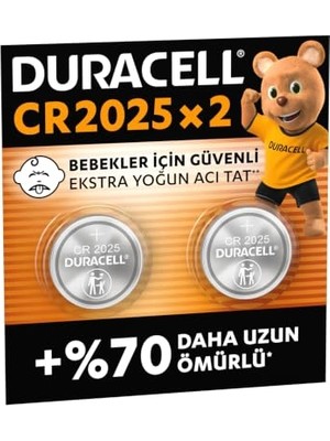 aklow akyoleticaret Cr 2025 Lityum Düğme Pil (2'li Paket) – 3V (CR2025)