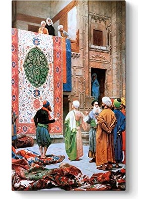aklow akyoleticaret Jean Leon Gerome - Halı Tüccarı Tablosu 40 x 70