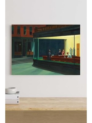 aklow akyoleticaret PSTER18953 Nighthawks-Gece Kuşları-Edward Hopper Sanatsal Kanvas Tablo 50 x 70