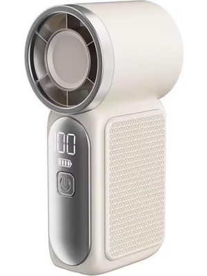 aklow akyoleticaret Fan; Fs-24 Dijital Ekranlı Taşınabilir Mini Turbo | 6 Kademeli Yüksek Hızlı El Vantilatörü, 3000 Mah Şarj Edilebilir Batarya, LCD Göstergeli Ultra Hafif Cep Fanı (Beyaz, Fs-24)
