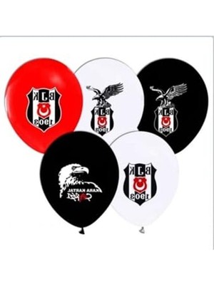Şanal Baskılı Siyah Beyaz Kara Kartal Balon 10 Adet
