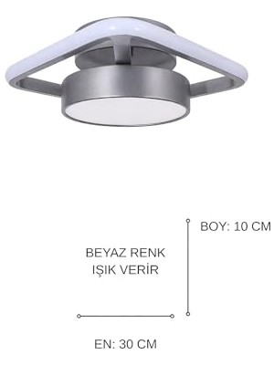 aklow akyoleticaret Tekli Gri, Enerji Tasarruflu Beyaz Işık Modern LED Avize