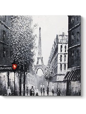 aklow akyoleticaret Siyah Beyaz Paris Kule Tablosu 40 x 40