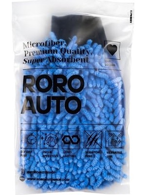aklow akyoleticaret Mikrofiber Araç Yıkama Eldiveni Mavi
