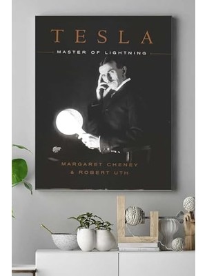 aklow akyoleticaret (PSTER17517) Nikola Tesla Bilimsel Kanvas Tablo 3 40 x 60
