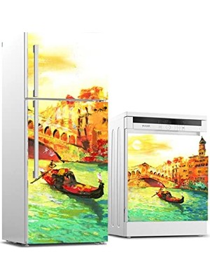 aklow akyoleticaret Buzdolabı ve Bulaşık Makinesi Beyaz Eşya Sticker Kaplama Venedik Yağlıboya