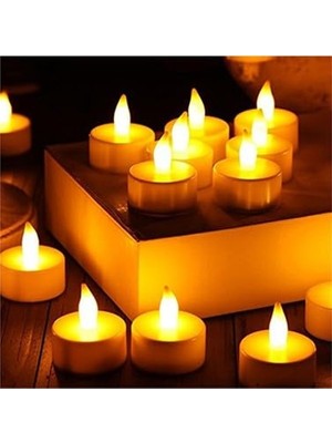 Şanal LED Mum A Kalite Premium 10 Adet Model Işıklı Tealight Piller Dahil