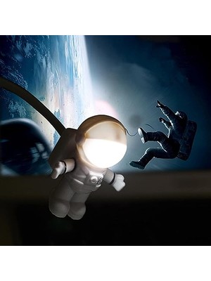 aklow akyoleticaret Yaratıcı Astronot USB LED Işık, Esnek USB Işık Dizüstü ve Masaüstü Bilgisayar, Pc, Mac, Güç Bankası Için