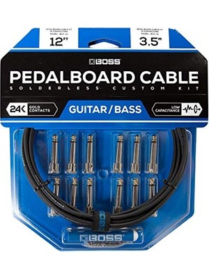 aklow akyoleticaret Bck-12 Pedalboard Kablo Kiti - 12 Metre Kablo, 12 Konektör