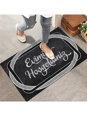 aklow akyoleticaret Elegan Çerçeve Desenli Kapı Önü Paspası, Ev, Ofis ve Dış Mekân Kullanımı, 45X65