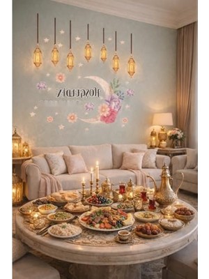 Şanal Ahşap Kapı Süsü Sticker - Ramazan Temalı Dekoratif Aksesuar