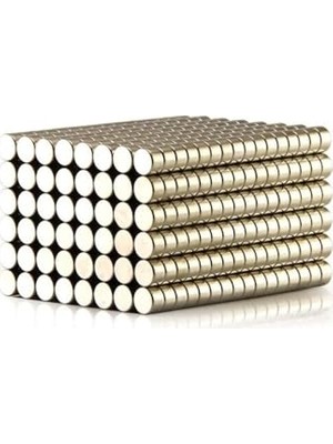 aklow akyoleticaret 100 Adet 5x3 mm Yuvarlak Güçlü Neodyum Mıknatıs, Çap: 5 mm x Kalınlık: 3 mm