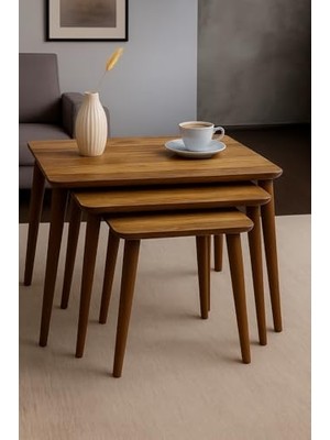 aklow akyoleticaret Istanbul 3'lü Zigon Sehpa, %100 Mdf