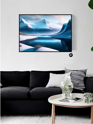 aklow akyoleticaret PSTER20758 Kuzeyin Karlı Dağları Iskandinav Tarzı Çerçeveli Tablo 21 x 30