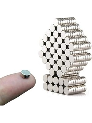 aklow akyoleticaret 25 Adet Yuvarlak Neodyum Mıknatıs, 6x3 Mm, N35 Kalite