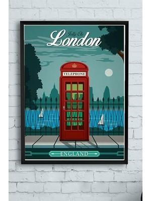aklow akyoleticaret (PSTER12002) Londra Vintage Çerçeveli Tablo (50X70 Cm)