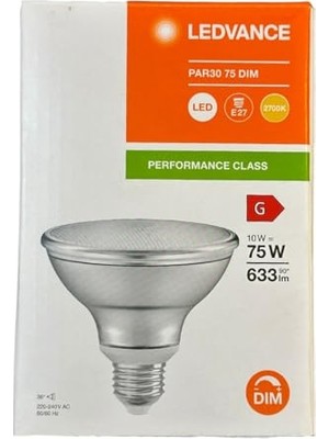 aklow akyoleticaret 10W (75W) PAR30 LED Spot, E27 Duy, 2700K Sarı Işık, Dim Edilebilir
