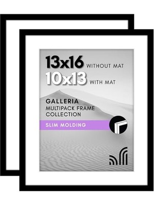 aklow akyoleticaret 13X16 Resim Çerçevesi 2 Inç Siyah Set; Mat ile 10X13 Resim Çerçevesi Veya 13X16 Mat Olmayan Çerçeve Olarak Kullanın, Yatay Veya Dikey Ekran Için Pleksiglas Kapaklı Kolaj Resim