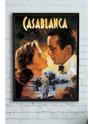 aklow akyoleticaret (PSTER10418) Casablanca Film Afişi Çerçeveli Tablo (30 x 40 Cm)
