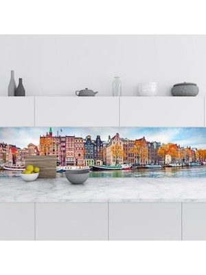 aklow akyoleticaret Mutfak Tezgah Arası Fayans Kaplama Folyosu Amsterdam 60X500 cm