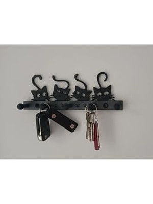 aklow akyoleticaret Kedi Figürlü Anahtar Askısı, Anahtarlık, Ev Hediyesi, Dekoratif Anahtar Askısı, Duvar Dekoru 23,5 Cm, QWV3WQ