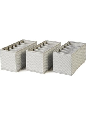 aklow akyoleticaret 3'lü Gri Balıksırtı Çekmece Düzenleyici Kutu Seti, 13 x 28 x 13 cm
