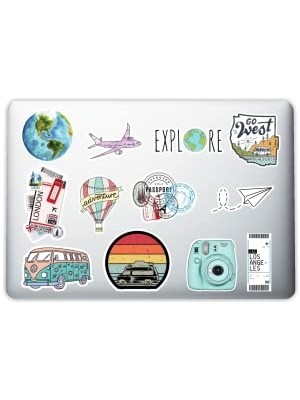 aklow akyoleticaret Seyahat Travel Adventure Temalı Laptop Notebook Tablet Telefon Sticker Seti 005