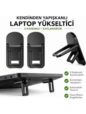 aklow akyoleticaret 2 Kademeli Yükseklik Ayarlı Laptop Standı – Siyah Renk - Ergonomik Tasarım