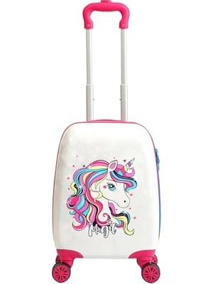 aklow akyoleticaret Mypolo Kids Beyaz Unicorn Desenli; Beyaz Unicorn, Kız Çocuk Valizi, Beyaz, Abs Malzeme, Çocuk Boy, Gedox