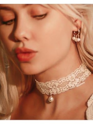 aklow akyoleticaret Dantelli Tasma Kolye-Choker Kolye