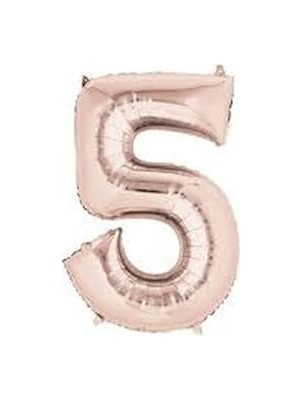 aklow akyoleticaret Rose Gold Rakam Folyo Balon, 5