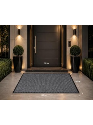 aklow akyoleticaret Nem ve Toz Alıcı Gri Paspas (Kapı Önü Nem Alıcı Gri Paspas) (80X120)
