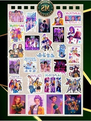 Şanal 25 Adet Suya Dayanıklı Kpop Demon Hunter Sticker Seti, Araba ve Laptop Etiketleri