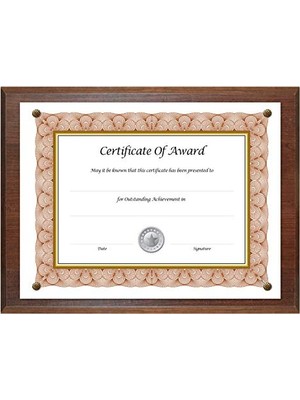 aklow akyoleticaret (Walnut) - 18811M Award-A-Plaque Document Holder Acrylic/plastic 10-1/2 x 13 Walnut